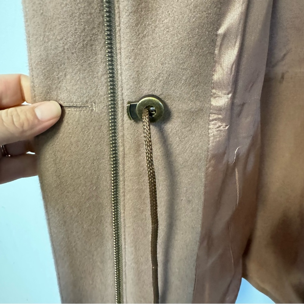 J Percy Merino Wool Coat Camel Midi Jacket Old Money Womens Medium / Large - Picture 7 of 11
